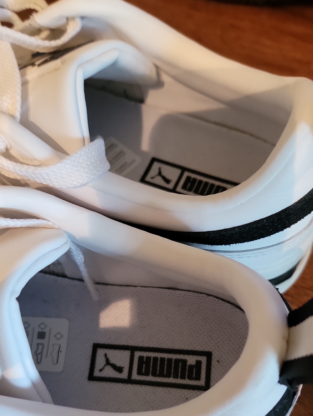 Women's White Platform Sneakers with Black Accent - Picture 7 of 10